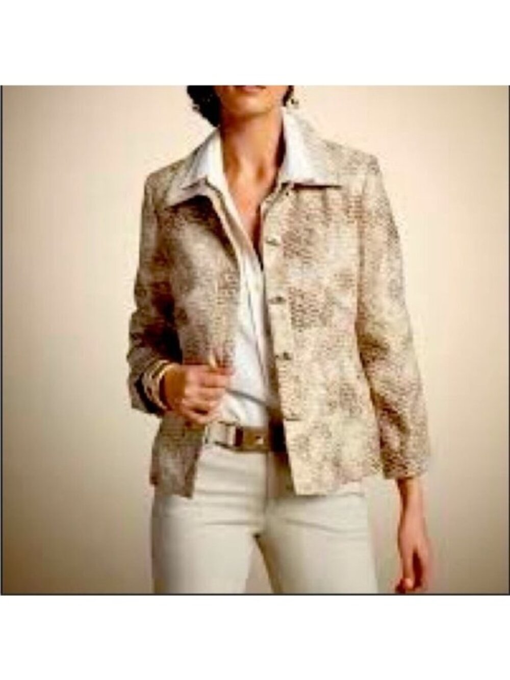 Chico’s pebbled jacquard pammie jacket Chico’s 0 US size small church modest